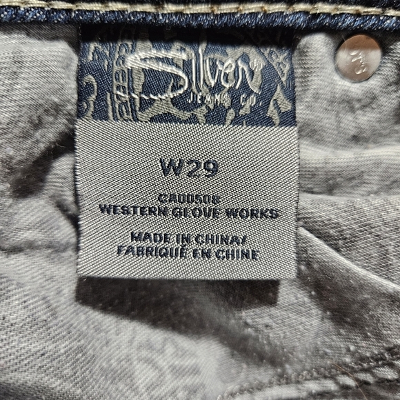 Silver Jeans McKenzie Flap Capri Shorts Womens Size 29 Blue Denim Thick Stitch - Picture 11 of 15